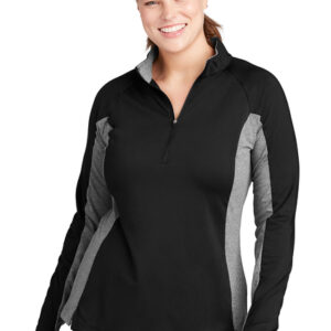 Sport-Tek® Women's Sport-Wick® Stretch Contrast 1/4-Zip Pullover